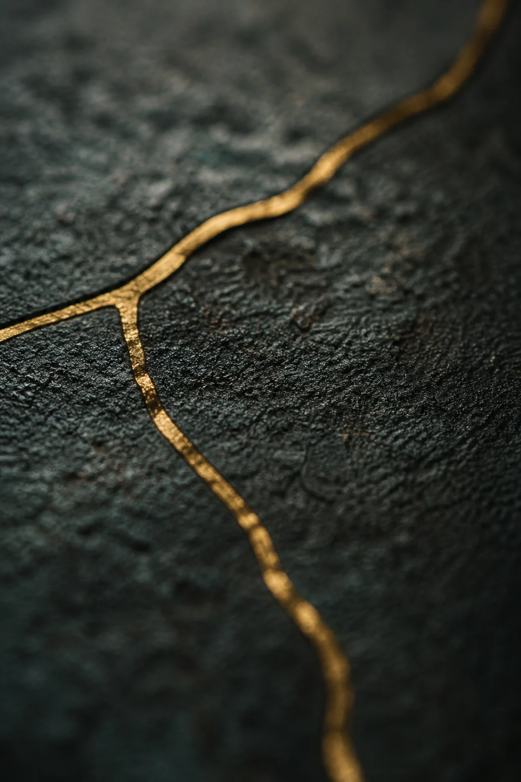 Kintsugi crack vertical photograph
